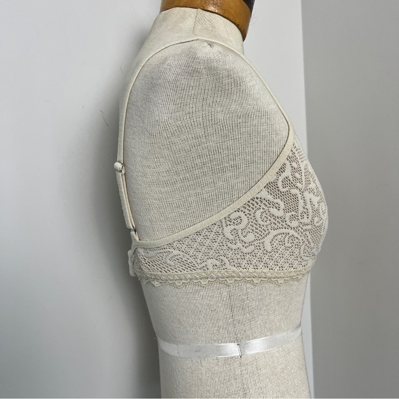 Suggest Cream Lace Floral Design Bralette Bra Nonpadded No wire Sz 32B (591) - Picture 3 of 7